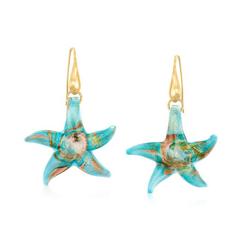 Ross-Simons Italian Murano Glass Starfish Earrings