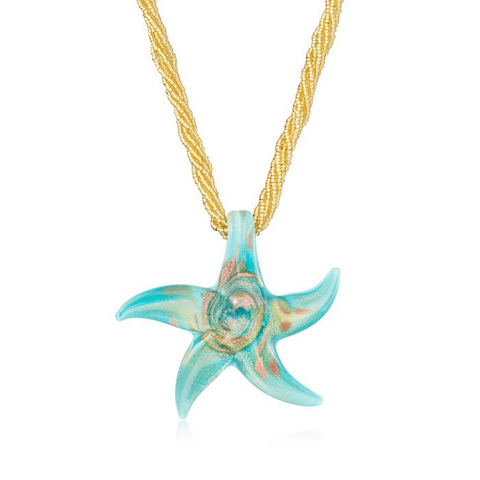 Ross-Simons Italian Murano Glass Starfish Necklace