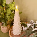 10.5"H Ivory Christmas Tree Flameless Wax Candle