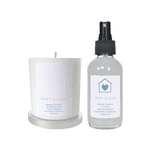 Just Jill Scented Candle and Room Spray Duo-Mango Coconut