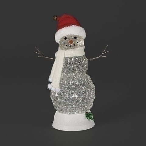 Lighted Swirl Snowman w/ White Scarf and Red Hat for Just Jill
