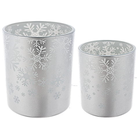 Set of 2 Snowflake Votive Holders