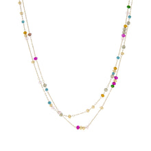 Load image into Gallery viewer, Marlyn Schiff Delicate Layered Necklace with Colored Crystals
