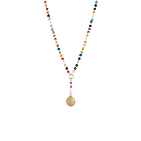 Marlyn Schiff Y Necklace with Round Pendant