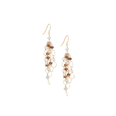 Marlyn Schiff Rondelle Tassel Fish Hook Earrings