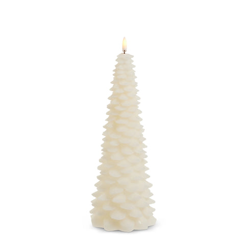 10.5"H Ivory Christmas Tree Flameless Wax Candle