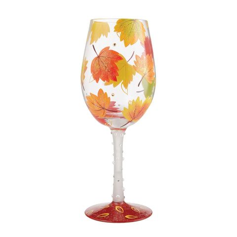 Lolita Set of 2 Hand-Painted Autumn Bliss Wine Glasses