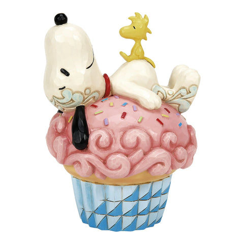 Jim Shore Snoopy Laying on Cupcake Figurine