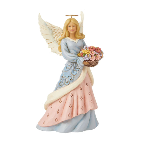 Jim Shore Angel with Flower Basket Figurine