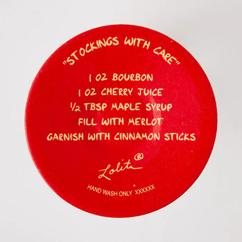 Lolita Stocking with Care Hand-Painted Wine Glass