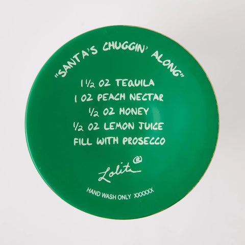 Lolita Santa's Chuggin' Along Hand-Painted Wine Glass