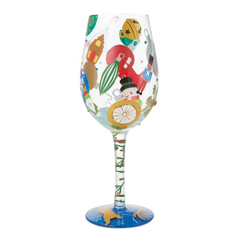 Lolita Christmas Holiday Hand Painted Wine Glasses