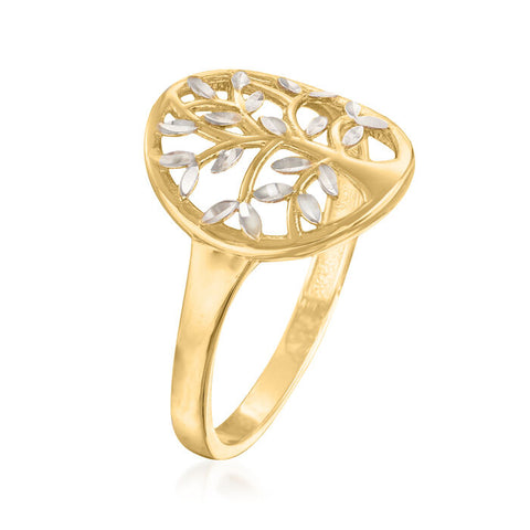 Ross-Simons 14K Two-Tone Tree of Life Ring