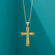 Ross-Simons 14K Yellow Gold Openwork Cross Pendant Necklace