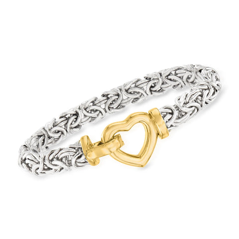 Ross-Simons 2-Tone Byzantine Heart Bracelet