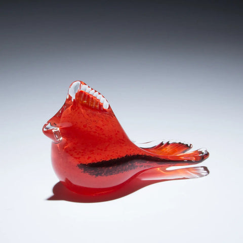 Epiphany Studios Hand-Blown Loving Cardinal Glass Paperweight