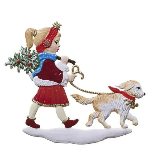 Walk in the Park German Pewter Hand-Painted Ornament