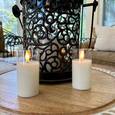 Set of 2 4" Petite Ivory Pillar Candles for Just Jill-SHIP 10/15