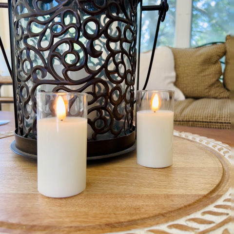 Set of 2 4" Petite Ivory Pillar Candles for Just Jill