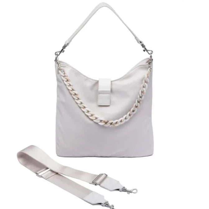 WanderFull Oyster HydroHobo Bag with Silver Hardware
