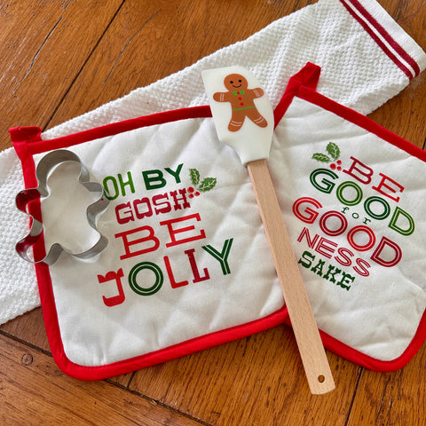 Holiday Spatula with Cookie Cutter and Potholders for Just Jill