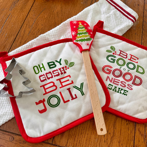 Holiday Spatula with Cookie Cutter and Potholders for Just Jill