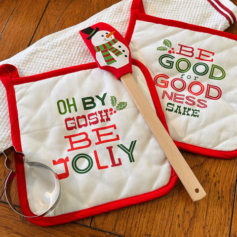 Holiday Spatula with Cookie Cutter and Potholders for Just Jill