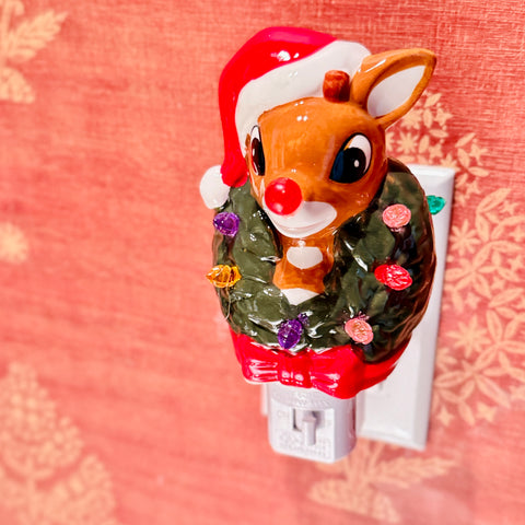 Rudolph Night Light with Wreath for Just Jill