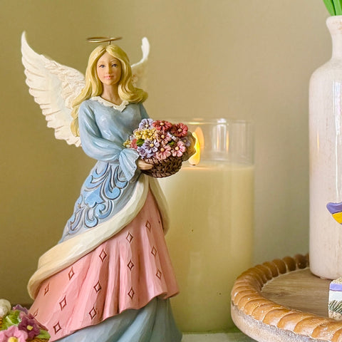 Jim Shore Limited Signed Edition Angel with Flower Basket Figurine