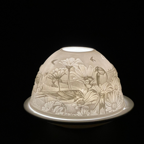 Luumii Lights LED Bird Motif Porcelain Dome