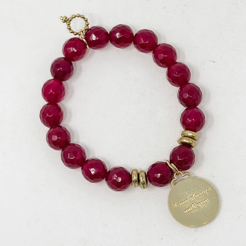 Powerbeads by jen Petites Cardinal on Faceted Red Jade Bracelet