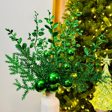 Set of 2 18" Glitter Ball Berry Sprays BOGO OFFER