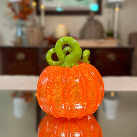 Epiphany Glass Hand-Blown Orangetti Pumpkin