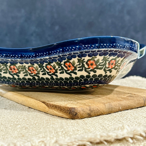 Polish Pottery Signature Large Square Curved Bowl