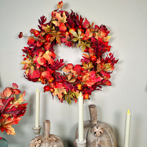 Autumn Pomegranate/Leaf Wreath for Just Jill