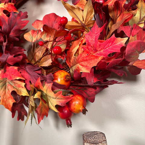 Autumn Pomegranate/Leaf Wreath for Just Jill