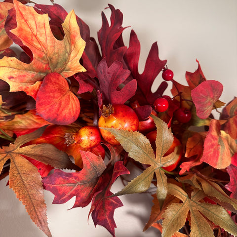 Autumn Pomegranate/Leaf Wreath for Just Jill