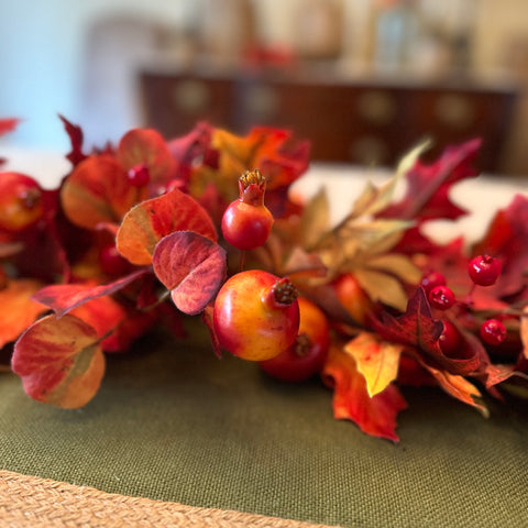 48" Autumn Pomegranate/Leaf Garland  for Just Jill