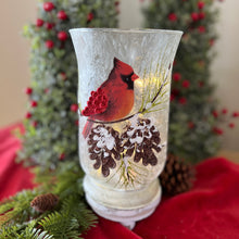 Load image into Gallery viewer, Frosted Glass Cardinal Vase w/ Lights for Just Jill
