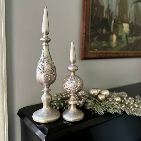 Set of 2 Holiday Table Finials for Just Jill