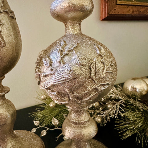 Set of 2 Holiday Table Finials for Just Jill