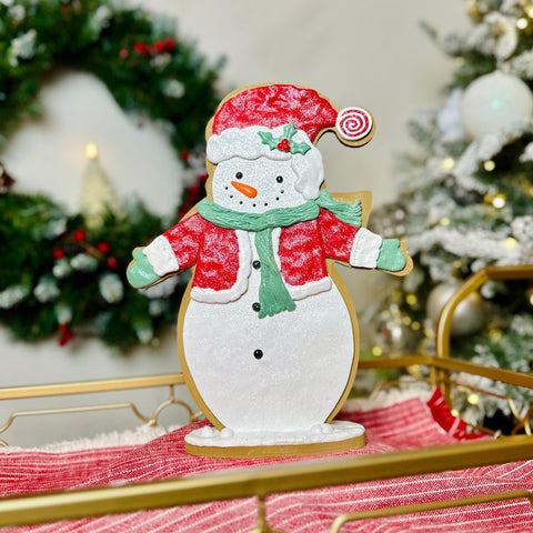 Set of 2 Oversized Santa and Snowman Cookie Figures for Just Jill