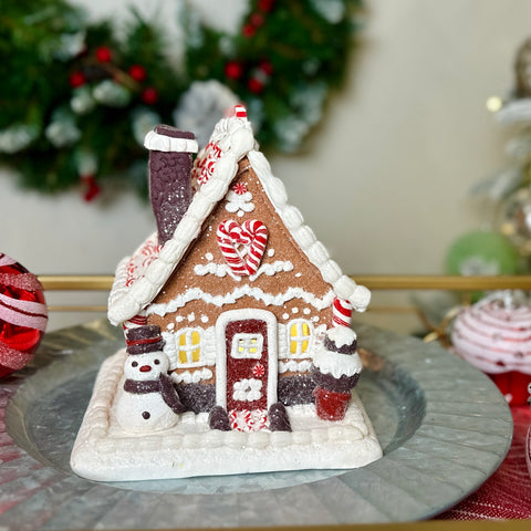 Illuminated Gingerbread And Peppermint House for Just Jill