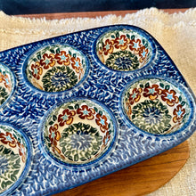 Load image into Gallery viewer, Polish Pottery Six Muffin Baking Dish
