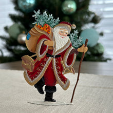 Load image into Gallery viewer, Hurry Santa! German Christmas Hand Painted Pewter Figurine
