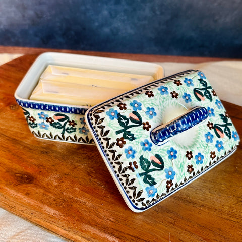 Polish Pottery Signature Covered Butter Dish