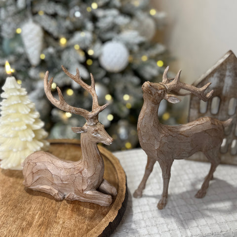 Set of 2 Distressed Woodland Deer for Just Jill