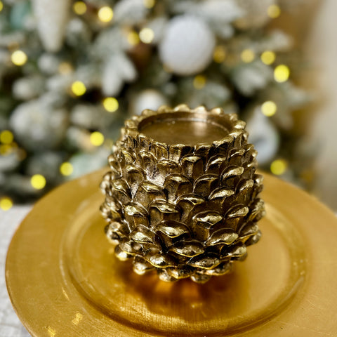 Set of 2 Pinecone Candle Holders for Just Jill