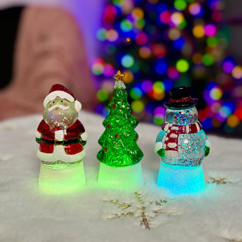 Choice of Mini Lighted Holiday Shimmer Figurines for Just Jill