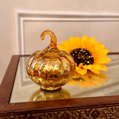 Set of 3 Petite Mercury Glass Pumpkins for Just Jill